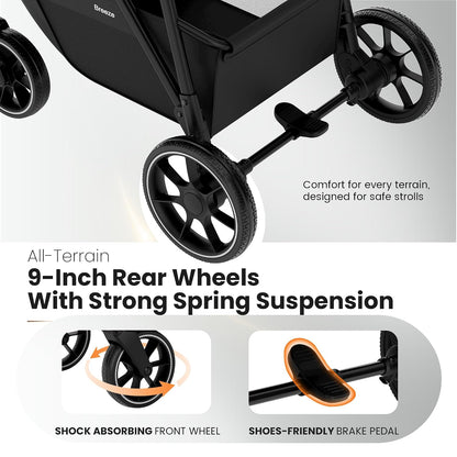 Baby Stroller for Newborn and Toddler,One-Hand Fold