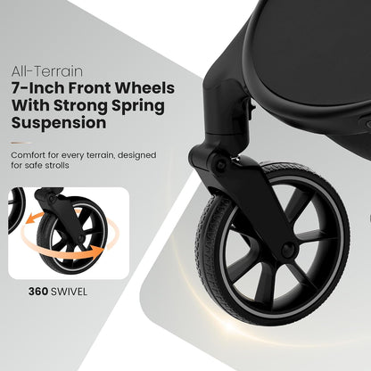 Baby Stroller for Newborn and Toddler,One-Hand Fold