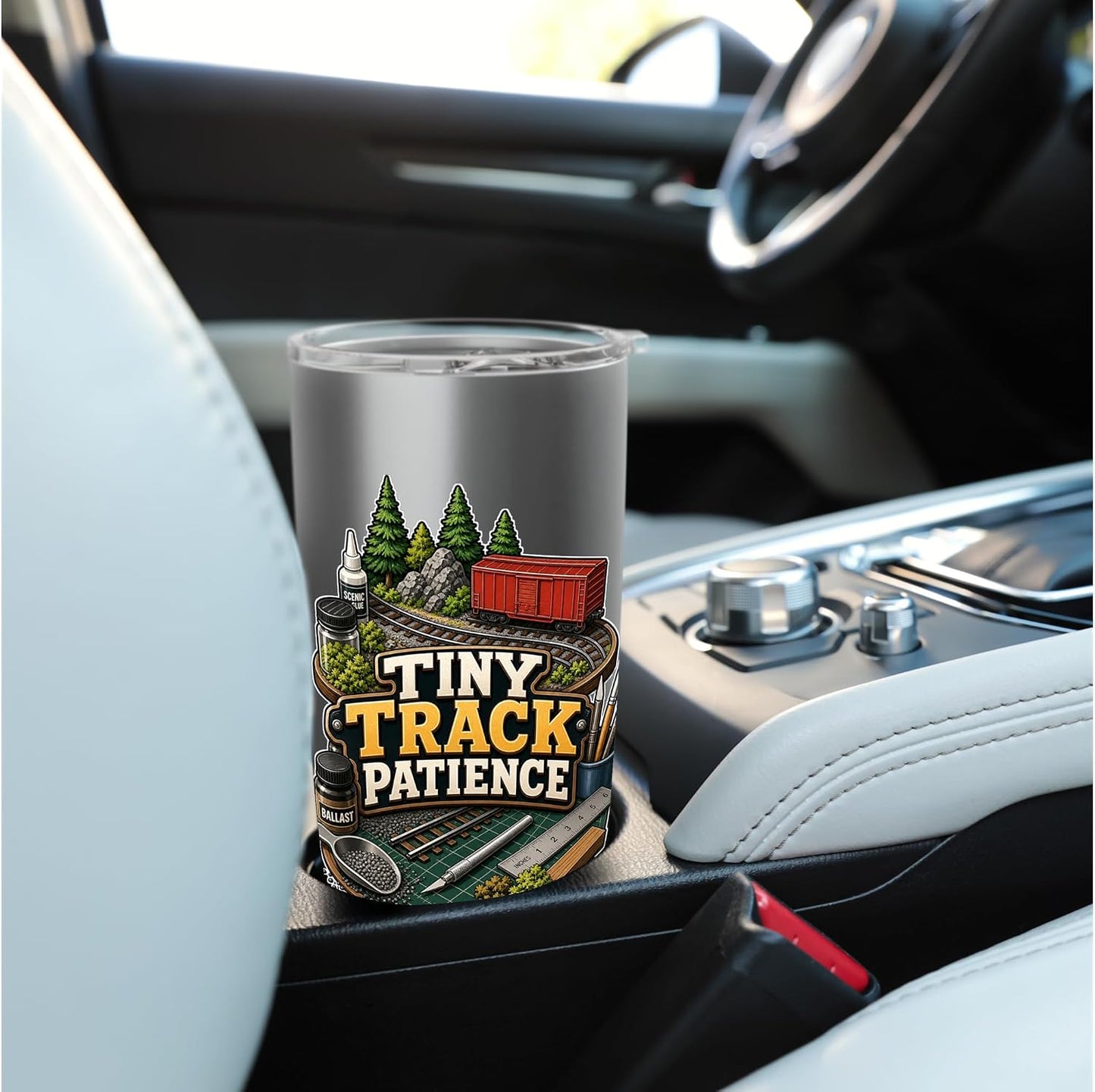 TINY TRACK PATIENCE Hobby Table Calm Stainless Steel Insulated Tumbler