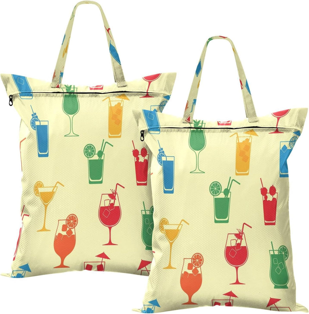Cocktails Glass Waterproof Travel Laundry Bag Easy Care 2-Pack