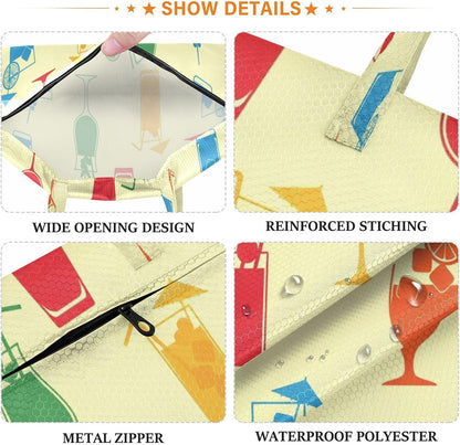 Cocktails Glass Waterproof Travel Laundry Bag Easy Care 2-Pack