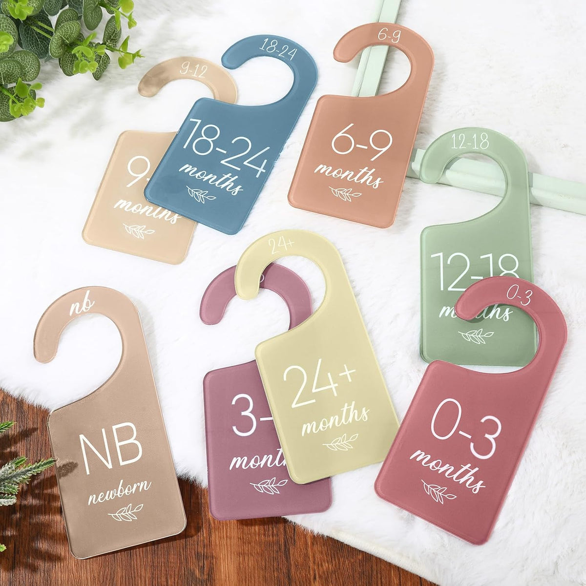 Acrylic Baby Closet Dividers Boho Hanging Acrylic Infant Clothes Hanger Separators Baby Closet Organizers Thicken Babies Wardrobe Organizers for Home Nursery Supplies, 6.7 x 3 Inch, 8 Pcs