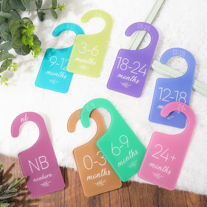 Acrylic Baby Closet Dividers Boho Hanging Acrylic Infant Clothes Hanger Separators Baby Closet Organizers Thicken Babies Wardrobe Organizers for Home Nursery Supplies, 6.7 x 3 Inch, 8 Pcs