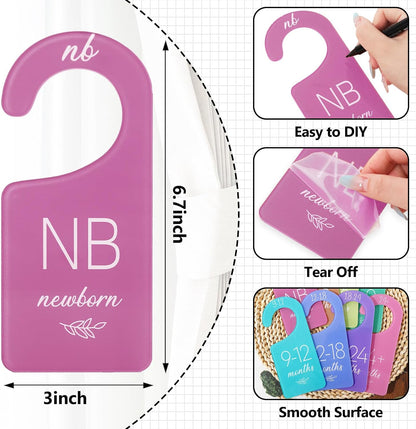 Acrylic Baby Closet Dividers Boho Hanging Acrylic Infant Clothes Hanger Separators Baby Closet Organizers Thicken Babies Wardrobe Organizers for Home Nursery Supplies, 6.7 x 3 Inch, 8 Pcs