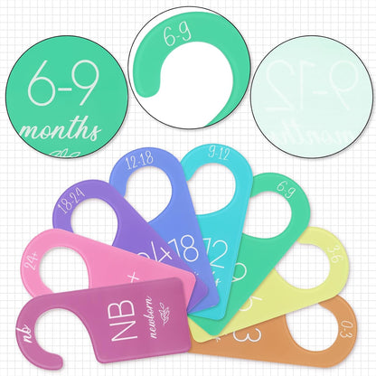 Acrylic Baby Closet Dividers Boho Hanging Acrylic Infant Clothes Hanger Separators Baby Closet Organizers Thicken Babies Wardrobe Organizers for Home Nursery Supplies, 6.7 x 3 Inch, 8 Pcs