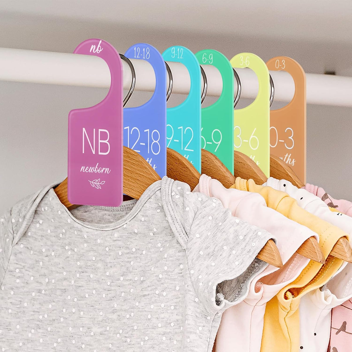 Acrylic Baby Closet Dividers Boho Hanging Acrylic Infant Clothes Hanger Separators Baby Closet Organizers Thicken Babies Wardrobe Organizers for Home Nursery Supplies, 6.7 x 3 Inch, 8 Pcs