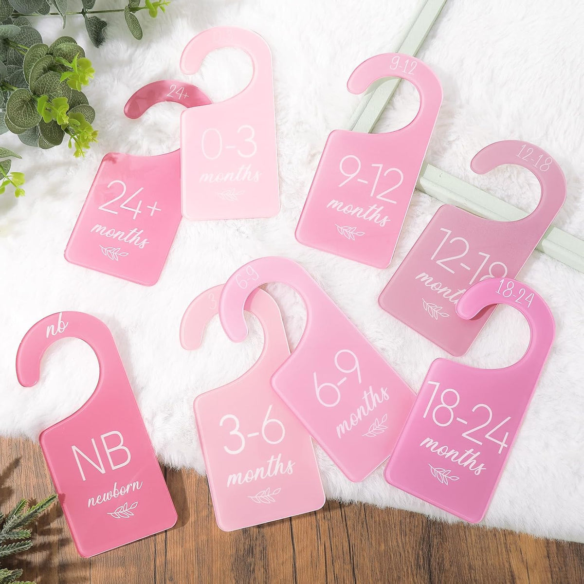 Acrylic Baby Closet Dividers Boho Hanging Acrylic Infant Clothes Hanger Separators Baby Closet Organizers Thicken Babies Wardrobe Organizers for Home Nursery Supplies, 6.7 x 3 Inch, 8 Pcs