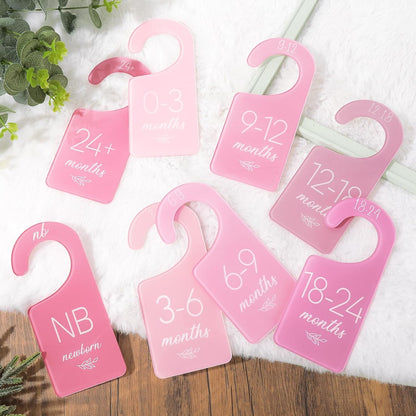 Acrylic Baby Closet Dividers Boho Hanging Acrylic Infant Clothes Hanger Separators Baby Closet Organizers Thicken Babies Wardrobe Organizers for Home Nursery Supplies, 6.7 x 3 Inch, 8 Pcs