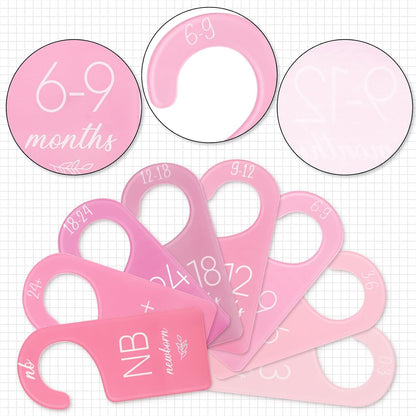 Acrylic Baby Closet Dividers Boho Hanging Acrylic Infant Clothes Hanger Separators Baby Closet Organizers Thicken Babies Wardrobe Organizers for Home Nursery Supplies, 6.7 x 3 Inch, 8 Pcs