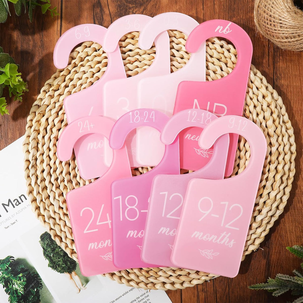Acrylic Baby Closet Dividers Boho Hanging Acrylic Infant Clothes Hanger Separators Baby Closet Organizers Thicken Babies Wardrobe Organizers for Home Nursery Supplies, 6.7 x 3 Inch, 8 Pcs