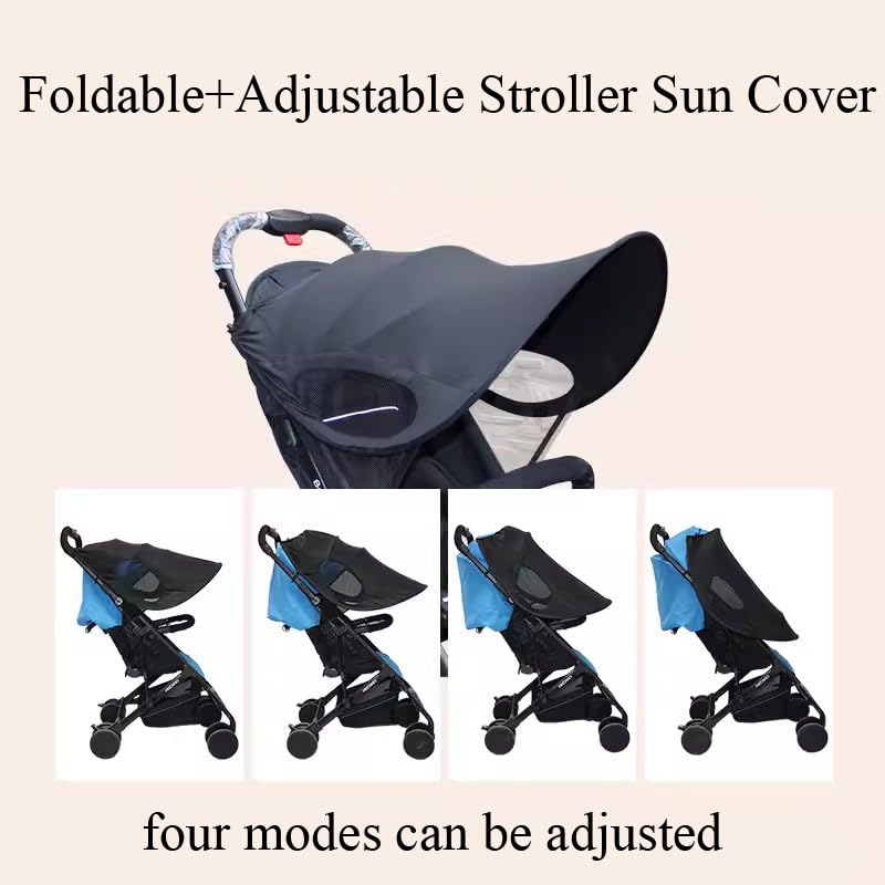 Baby Stroller Sun Shade Universal UV Protection Stroller Sunscreen Cover Pushchair Blackout Canopy Windshield Shade Extender (Only Sun Cover)