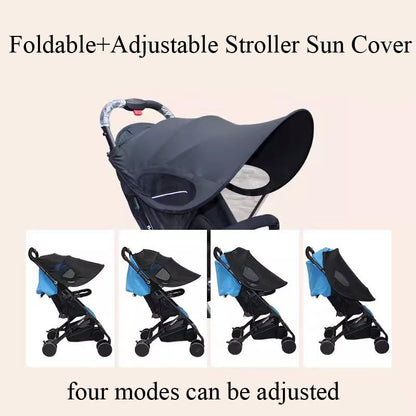 Baby Stroller Sun Shade Universal UV Protection Stroller Sunscreen Cover Pushchair Blackout Canopy Windshield Shade Extender (Only Sun Cover)