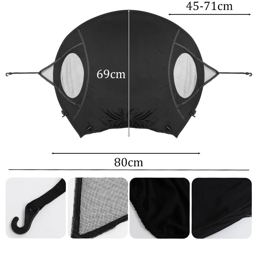 Baby Stroller Sun Shade Universal UV Protection Stroller Sunscreen Cover Pushchair Blackout Canopy Windshield Shade Extender (Only Sun Cover)