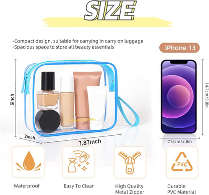 Clear Makeup Bag,2 Pack TSA Approved Toiletry Bag Tfor Women & Men