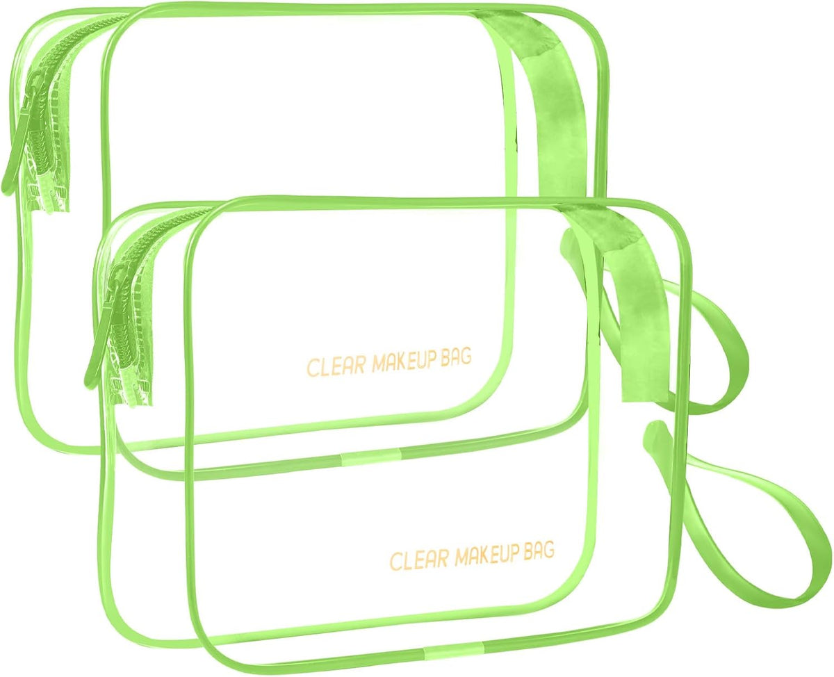 Clear Makeup Bag,2 Pack TSA Approved Toiletry Bag Tfor Women & Men