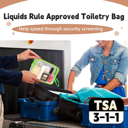 Clear Makeup Bag,2 Pack TSA Approved Toiletry Bag Tfor Women & Men