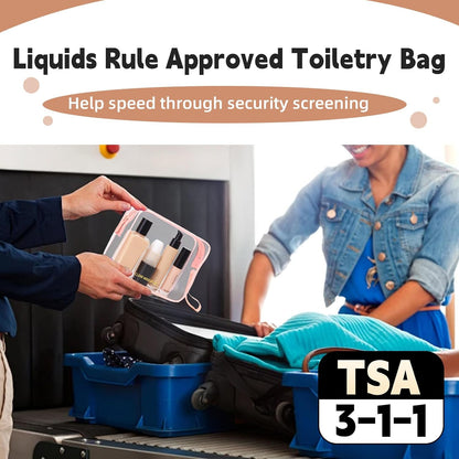 Clear Makeup Bag,2 Pack TSA Approved Toiletry Bag Tfor Women & Men