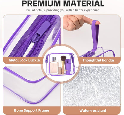 Clear Makeup Bag,2 Pack TSA Approved Toiletry Bag Tfor Women & Men