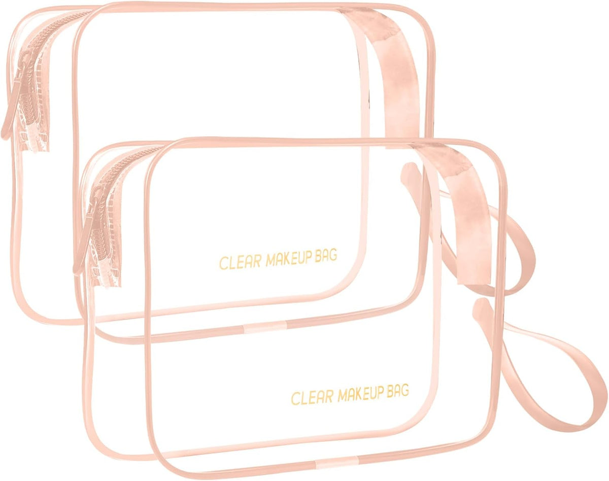 Clear Makeup Bag,2 Pack TSA Approved Toiletry Bag Tfor Women & Men