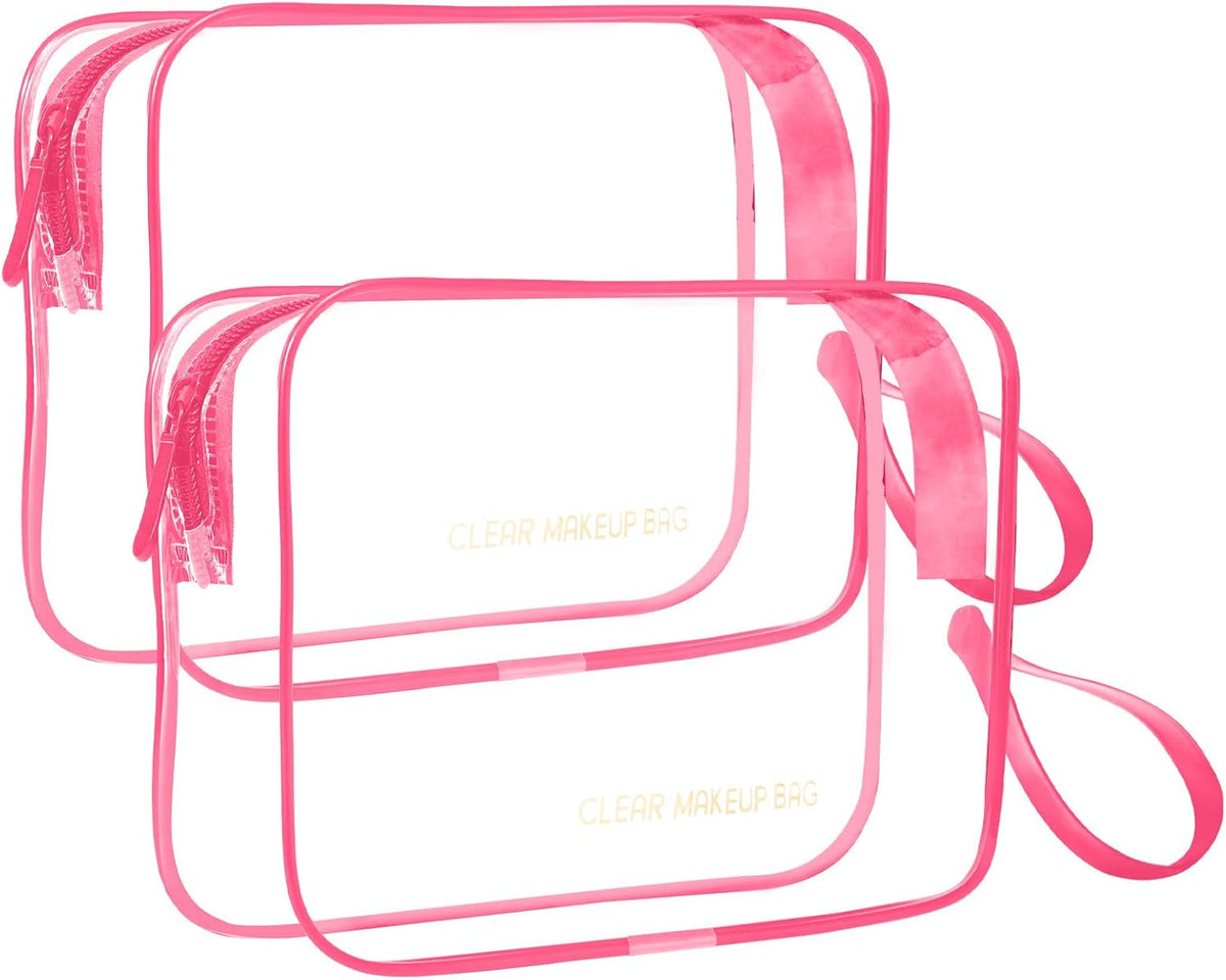 Clear Makeup Bag,2 Pack TSA Approved Toiletry Bag Tfor Women & Men