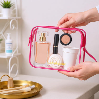 Clear Makeup Bag,2 Pack TSA Approved Toiletry Bag Tfor Women & Men