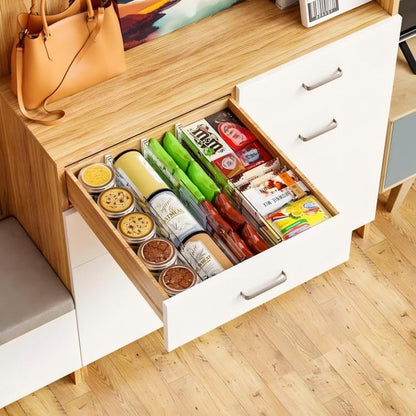 5 Pack 3.2 Inch Shallow Acrylic Drawer Divider for Clothes -Expandable from 12.3-17''-Adjustable Dresser Drawer Divider for Baby Clothing,Underwear,Clear in Drawer Separators for Kitchen,Office