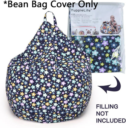 Stuffed Animal Storage Bean Bag Cover, 27" Velvet Toy Organizer