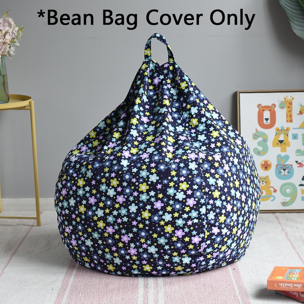 Stuffed Animal Storage Bean Bag Cover, 27" Velvet Toy Organizer