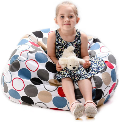 Stuffed Animal Storage Bean Bag Cover, 27" Velvet Toy Organizer