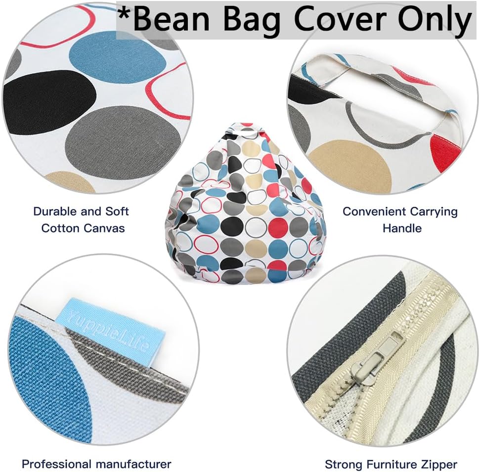 Stuffed Animal Storage Bean Bag Cover, 27" Velvet Toy Organizer