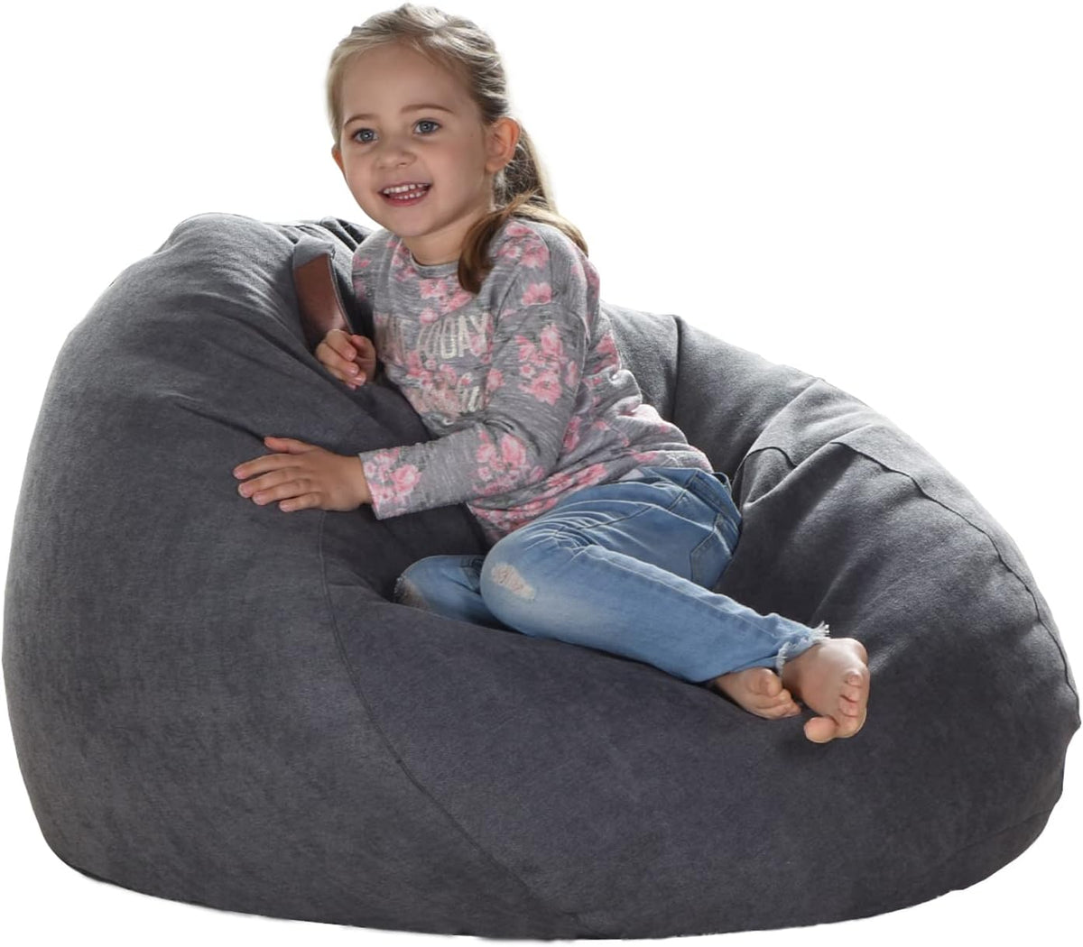 Stuffed Animal Storage Bean Bag Cover, 27" Velvet Toy Organizer
