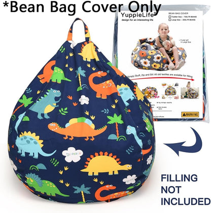 Stuffed Animal Storage Bean Bag Cover, 27" Velvet Toy Organizer