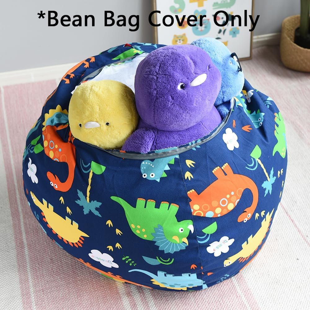 Stuffed Animal Storage Bean Bag Cover, 27" Velvet Toy Organizer
