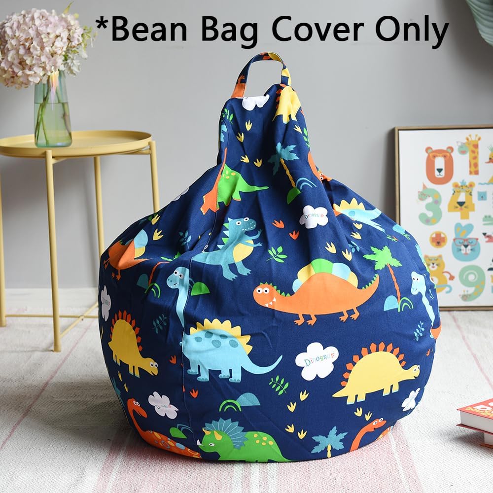Stuffed Animal Storage Bean Bag Cover, 27" Velvet Toy Organizer
