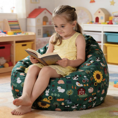 Stuffed Animal Storage Bean Bag Cover, 27" Velvet Toy Organizer