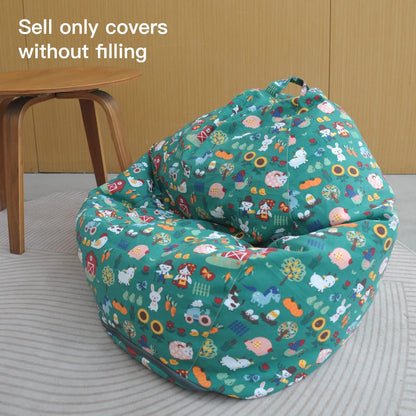 Stuffed Animal Storage Bean Bag Cover, 27" Velvet Toy Organizer