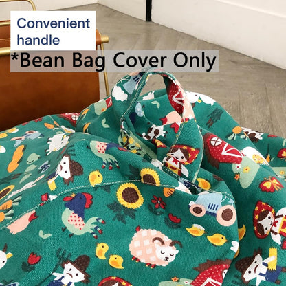 Stuffed Animal Storage Bean Bag Cover, 27" Velvet Toy Organizer
