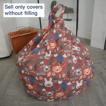 Stuffed Animal Storage Bean Bag Cover, 27" Velvet Toy Organizer
