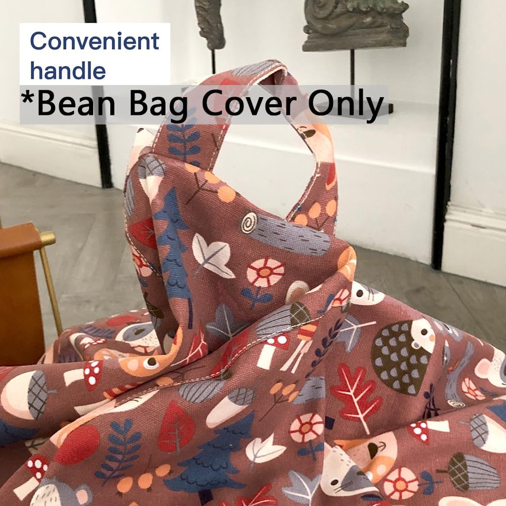 Stuffed Animal Storage Bean Bag Cover, 27" Velvet Toy Organizer