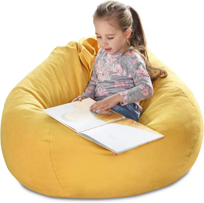 Stuffed Animal Storage Bean Bag Cover, 27" Velvet Toy Organizer