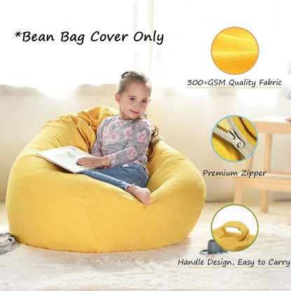 Stuffed Animal Storage Bean Bag Cover, 27" Velvet Toy Organizer