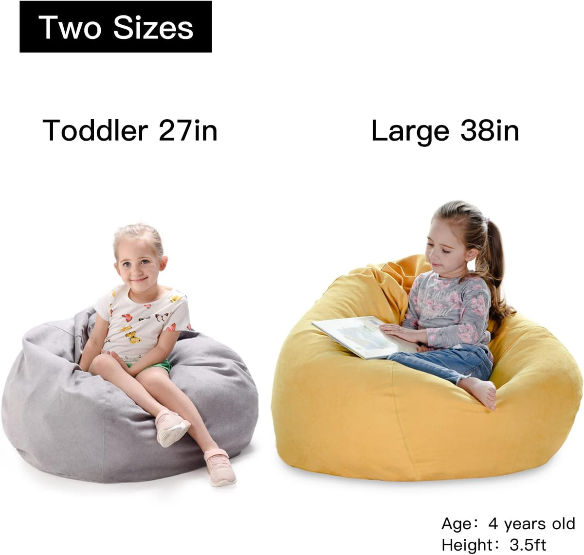 Stuffed Animal Storage Bean Bag Cover, 27" Velvet Toy Organizer