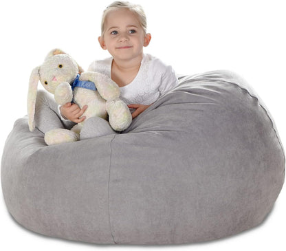 Stuffed Animal Storage Bean Bag Cover, 27" Velvet Toy Organizer