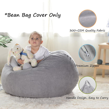 Stuffed Animal Storage Bean Bag Cover, 27" Velvet Toy Organizer