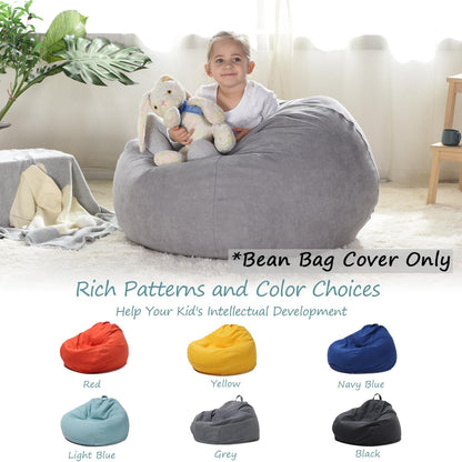 Stuffed Animal Storage Bean Bag Cover, 27" Velvet Toy Organizer