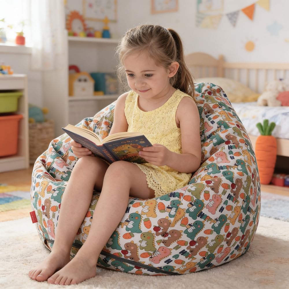 Stuffed Animal Storage Bean Bag Cover, 27" Velvet Toy Organizer