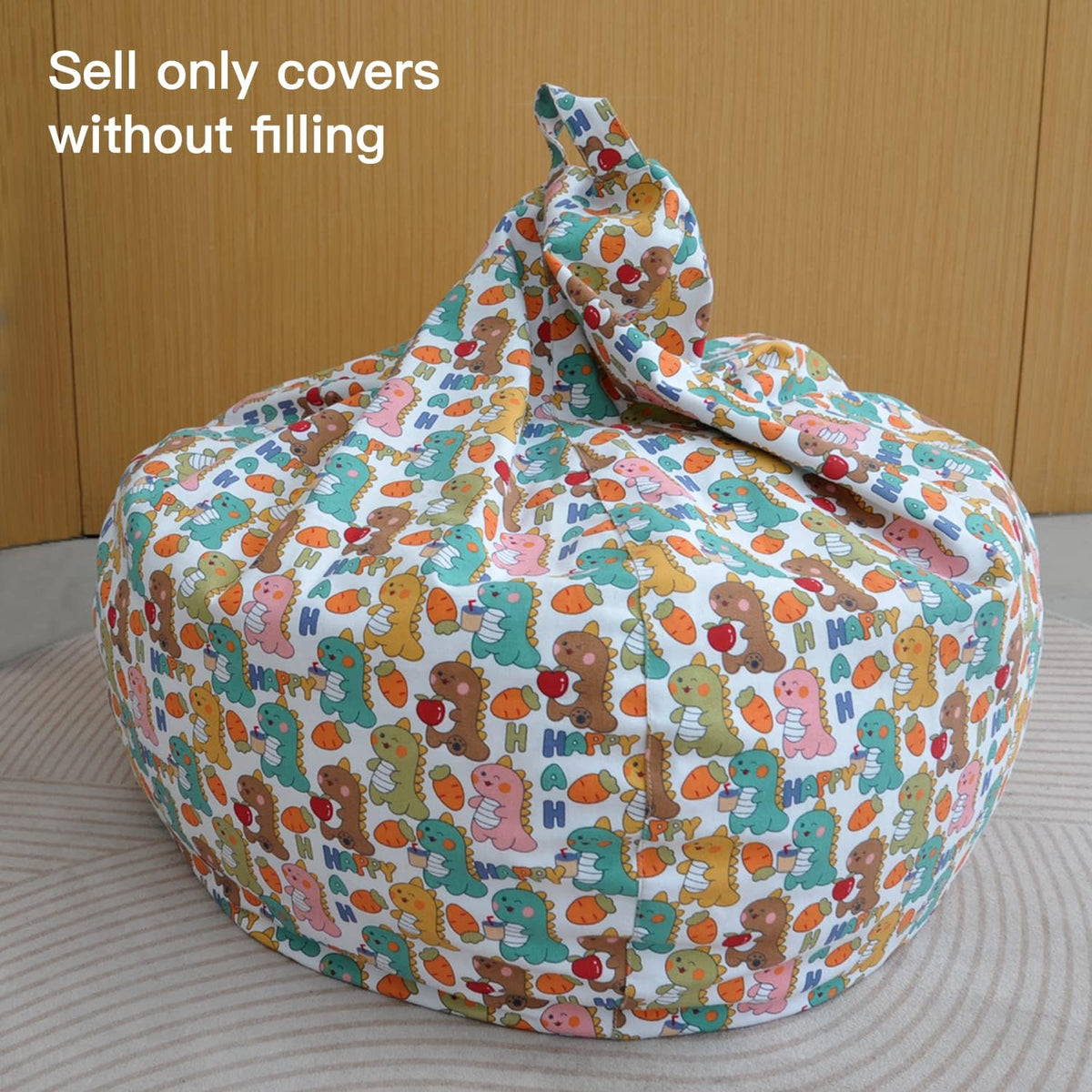 Stuffed Animal Storage Bean Bag Cover, 27" Velvet Toy Organizer