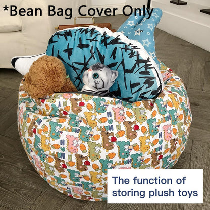 Stuffed Animal Storage Bean Bag Cover, 27" Velvet Toy Organizer
