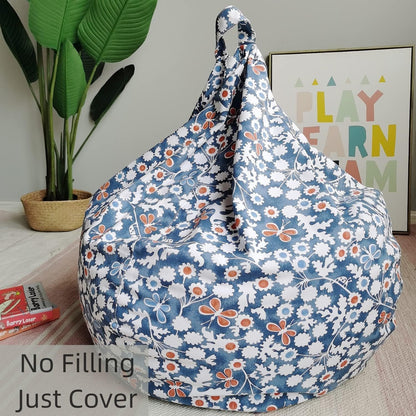 Stuffed Animal Storage Bean Bag Cover, 27" Velvet Toy Organizer