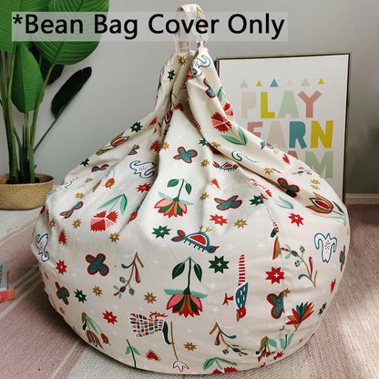 Stuffed Animal Storage Bean Bag Cover, 27" Velvet Toy Organizer